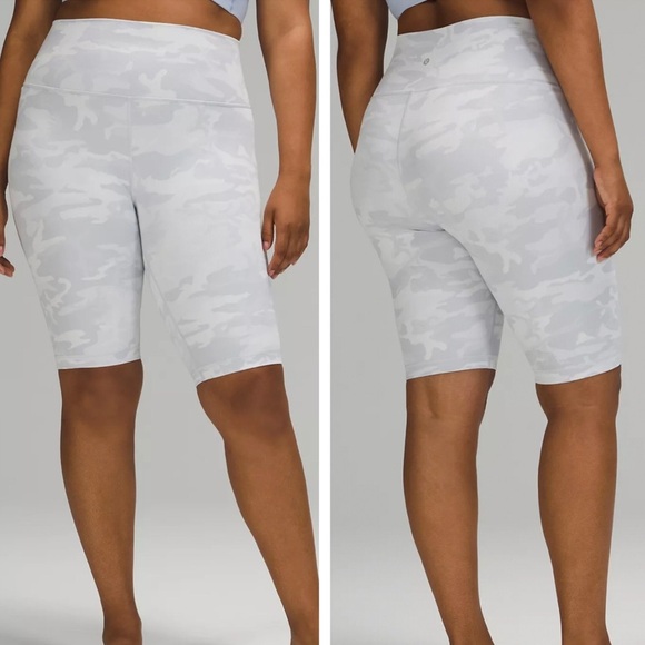 LULULEMON NWT WUNDER UNDER SHORT 10” RIBBED INCOGNITO CAMO ALPINE WHITE STARLIGH - Picture 1 of 6